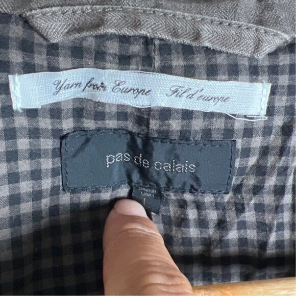 Pas de Calais 100% Linen Brown Wash Tailored Jacket Size L - Picture 2 of 6